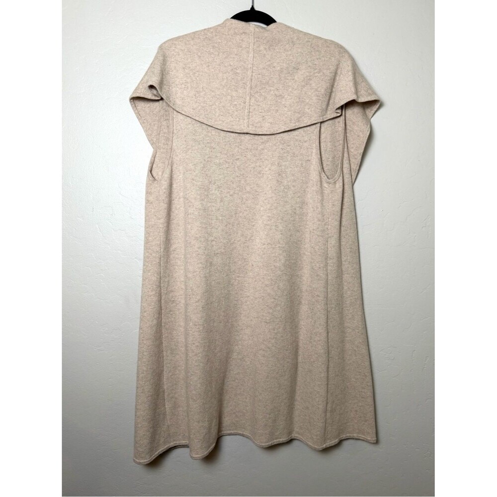 Club Monaco Cashmere Blend Open Front Shawl Collar Long Vest Beige M-L Cozy - Picture 7 of 11